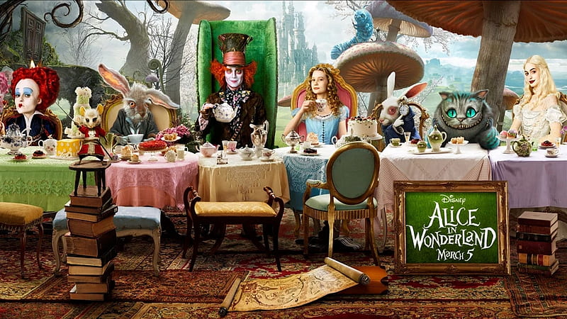 Alice Through the Looking Glass (2016), fantasy, movie, disney, poster, alice through the looking glass, mad hatter, HD wallpaper