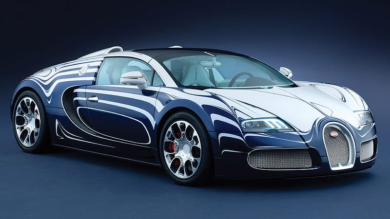 Bugatti, Bugatti Veyron Grand Sport L'Or Blanc, Blue Car, Car, Sport Car, Supercar, HD wallpaper