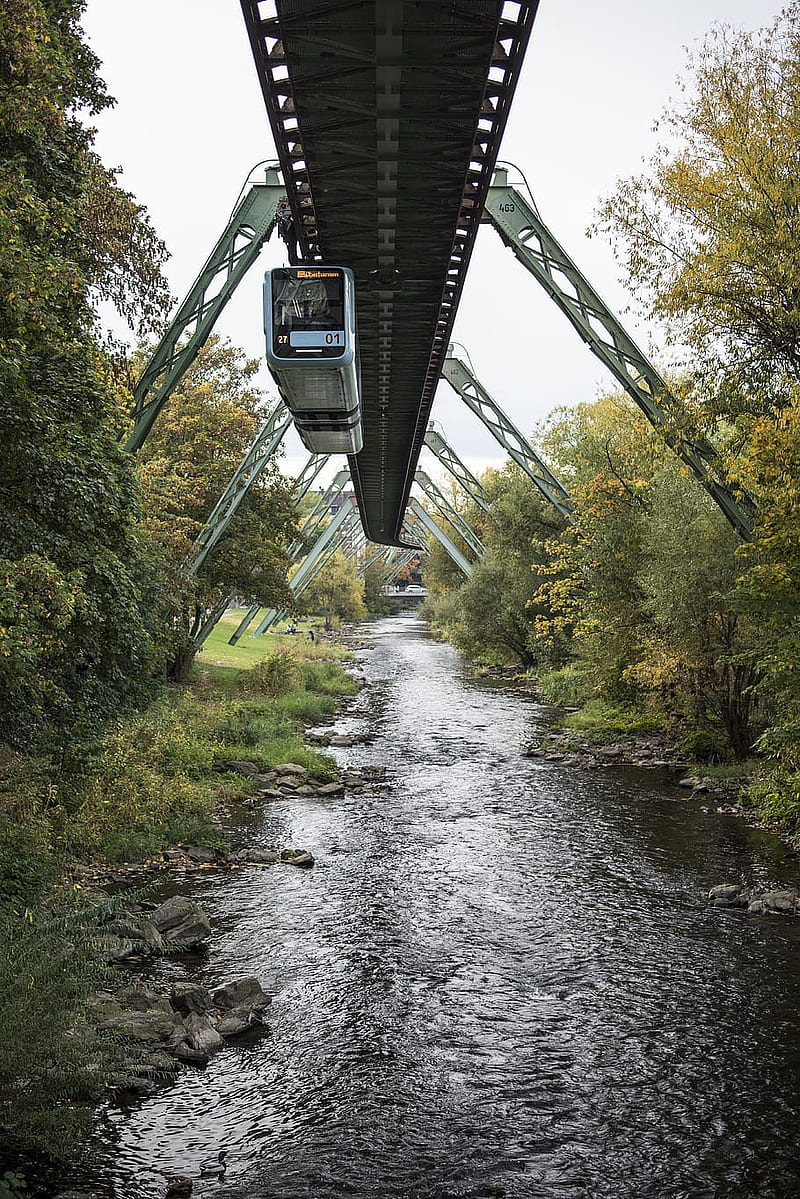 Wuppertal Monorail, europe, germany, ride, schwebebahn, tourism, train, HD phone wallpaper