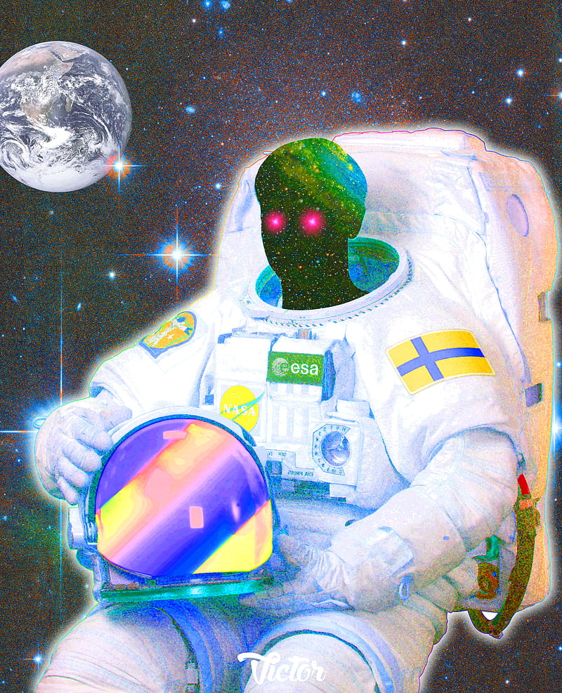 astronaut, Color Burst, space, galaxy, universe, sunlight, Earth, Finland, HD phone wallpaper
