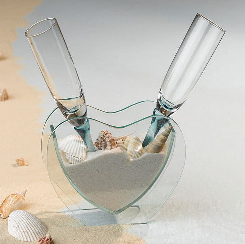 Seaside memory, glass, champagne, sand, shell, HD wallpaper | Peakpx