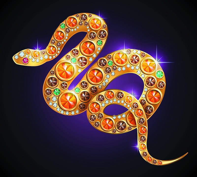 Jewelry Snake, jem, sparkle, gold, diamonds, jewelry, HD wallpaper