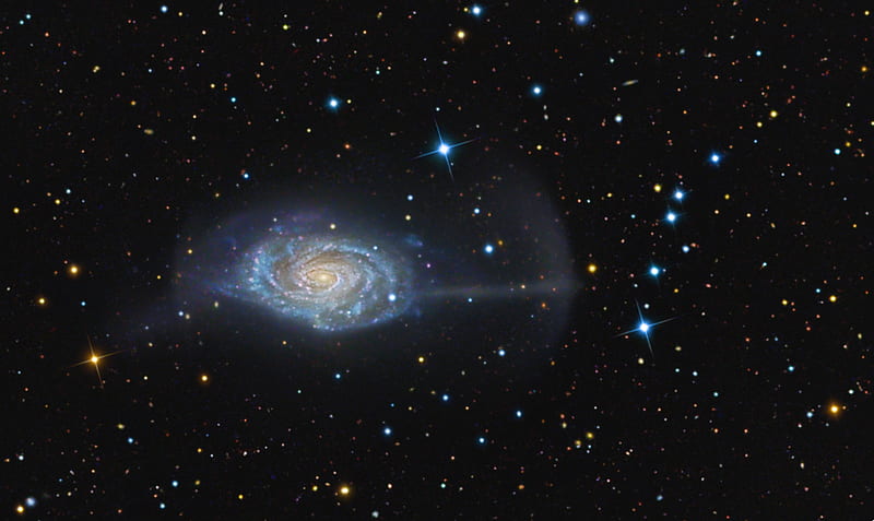 The Umbrella Galaxy, stars, space, star formations, umbrella ngc 4651, dust, galaxies, gas, HD wallpaper