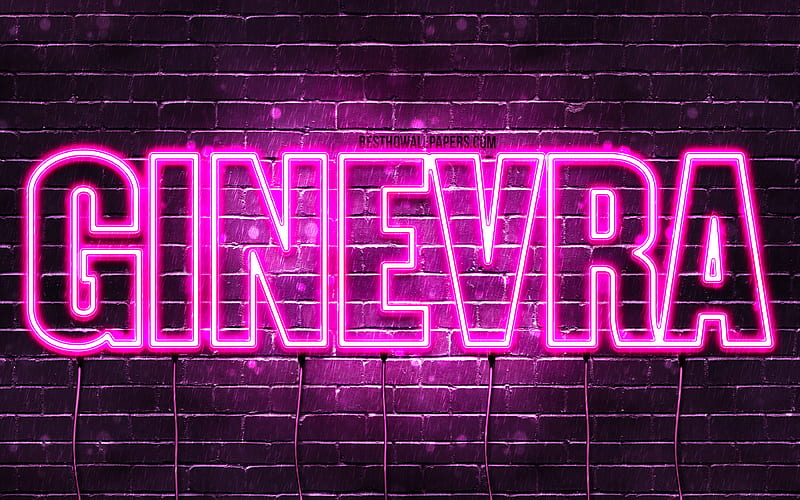 4k Free Download Ginevra With Names Female Names Ginevra Name Purple Neon Lights Happy 