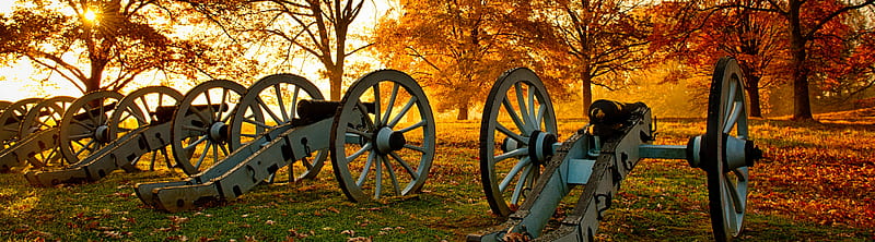 Cannons Old Artillery Ultra, Seasons, Autumn, Sunrise, Guns, Nature, Landscape, Scenery, Morning, Colors, Fall, Cannon, Military, que, artillery, Nikon D800, Valley Forge, Lightroom 5, hop CC, Nikkor 24-70mm 2.8, HD wallpaper