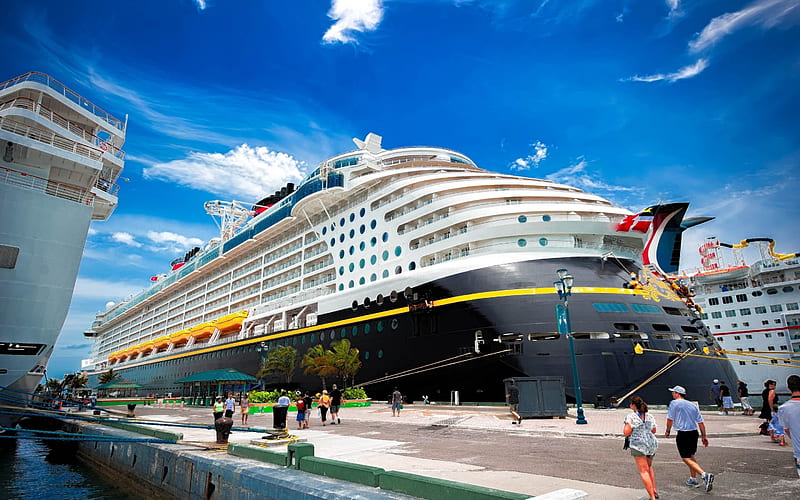cruise liner, nassau, bahamas, walt disney, HD wallpaper
