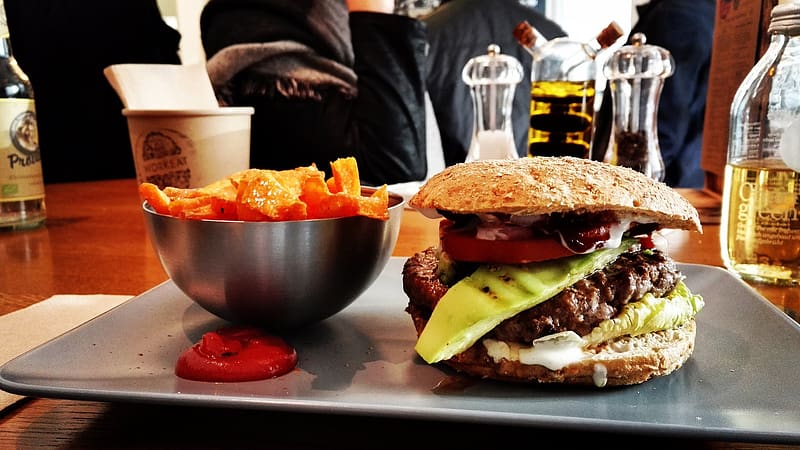 Food, Meal, Restaurant, Lunch, Burger, Hamburger, HD wallpaper