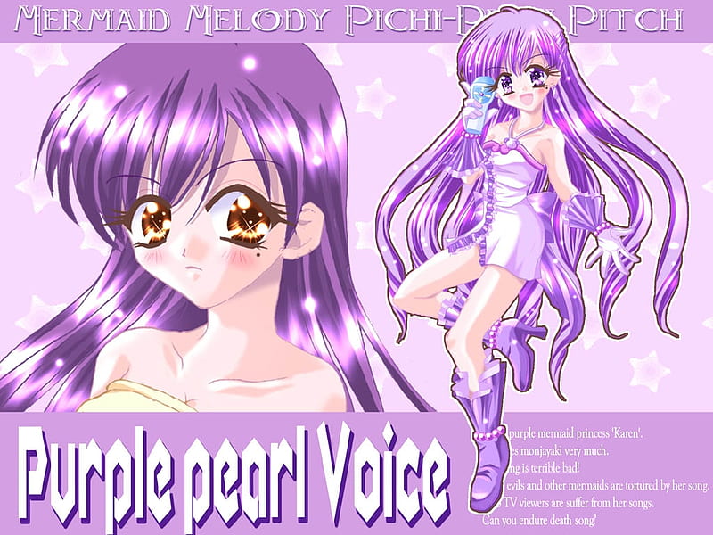 Mermaid Melody-Karen, mermaid melody, pichi pichi pitch, karen, purple pearl voice, HD wallpaper