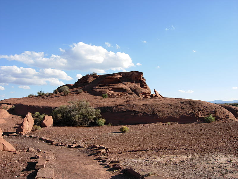 Wupatki Preserve, rock formation, desert, outdoor scene, arizona, national park, blue sky, native american, southwest, HD wallpaper