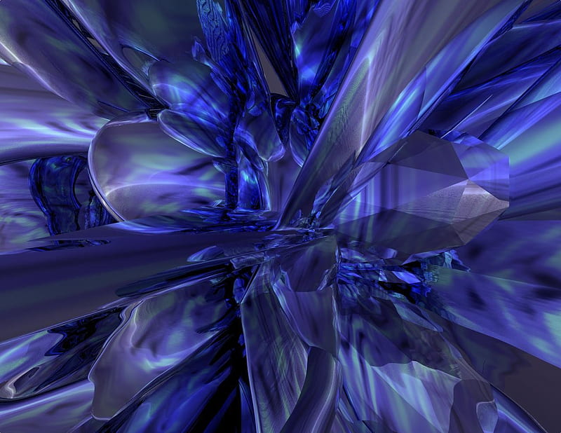 Deceptive Perceptions, abstract, blue, 3d and cg, HD wallpaper