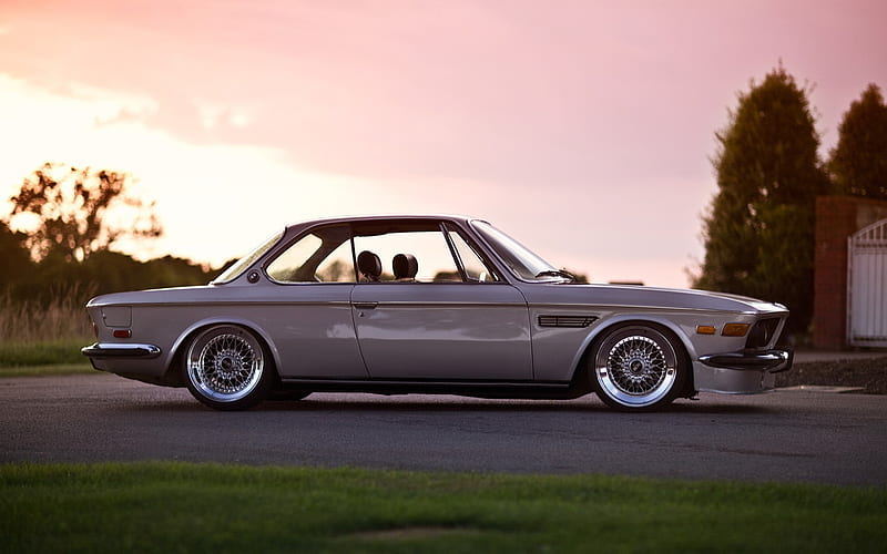 tuning, BMW 635 CSi, 1971 cars, coupe, stance, tuning BMW 6, lowrider, german cars, BMW, HD wallpaper