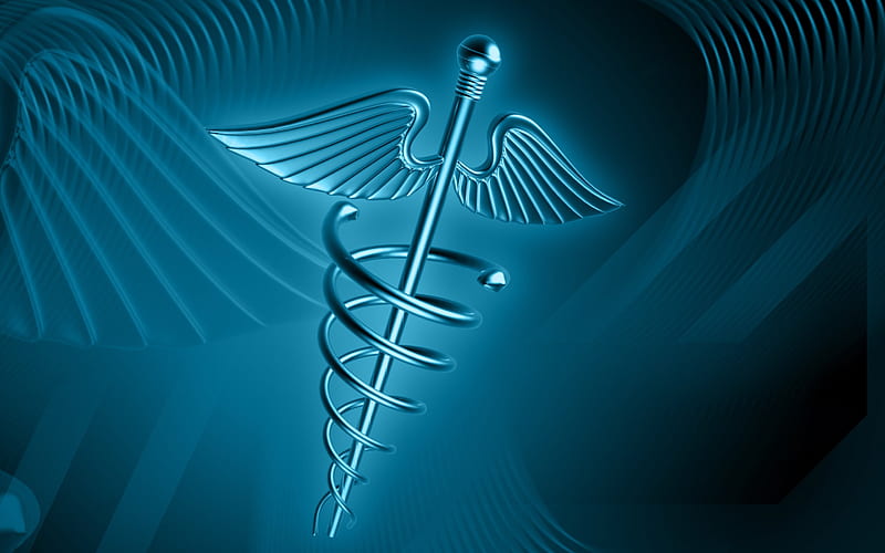 Caduceus, staff, wings, Symbol, Symbol of medicine, physician, medical, medicine, serpents, snakes, HD wallpaper