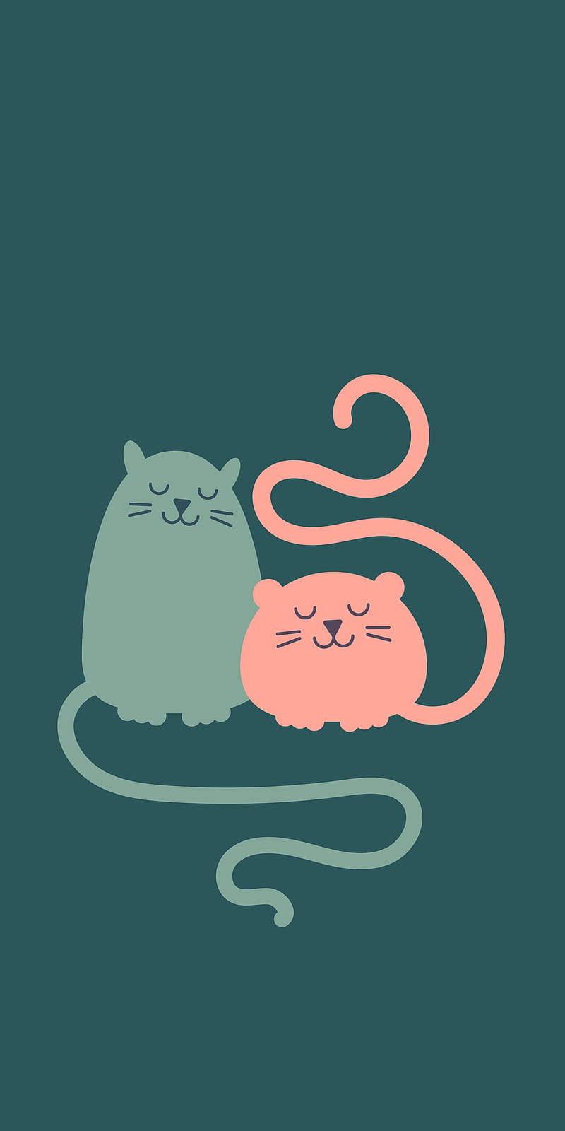 Zac and Zoe, cat, drawing illustration, kittens, zac, cats, zoe, HD phone wallpaper