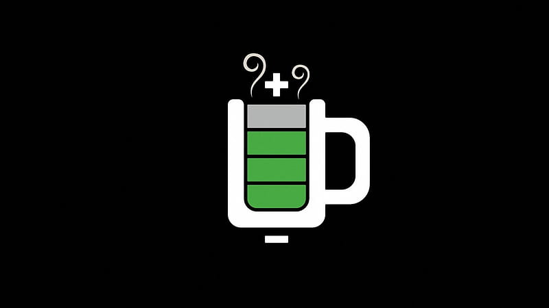 Minimalistic Battery, black background, graphics, Minimalistic, cup, illustration, battery, vector, icon, HD wallpaper