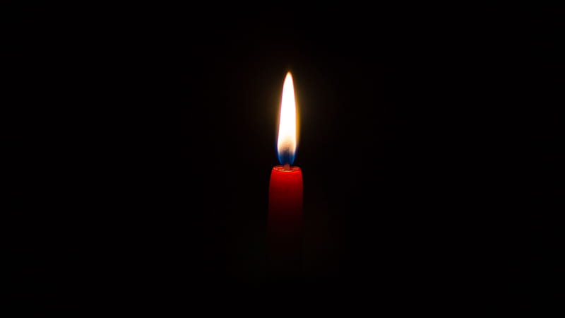 Candle Flame Wax In Dark Background Minimalist, HD wallpaper