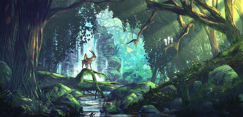 Princess Mononoke Artwork, princess-mononoke, artist, digital-artist, artwork, HD wallpaper