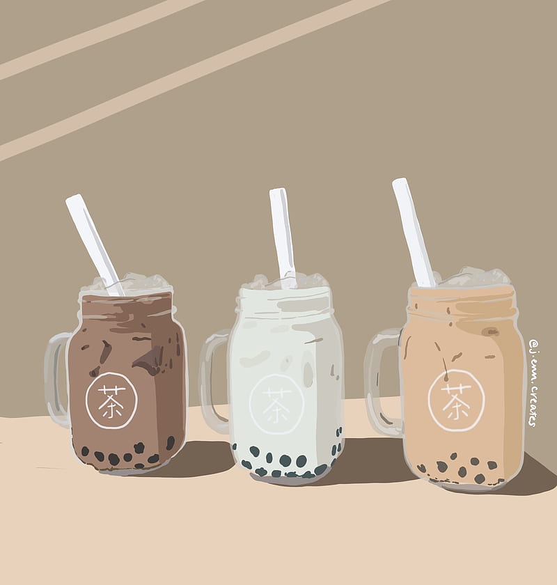 Bubble Tea, Cute Beige, HD phone wallpaper