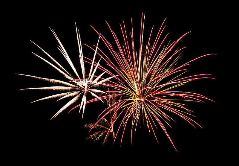 fireworks, black, holiday, HD wallpaper