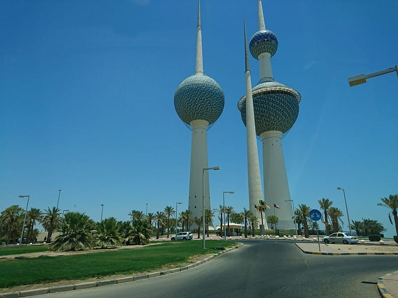 Kuwait City, Kuwait, city, towers, street, HD wallpaper