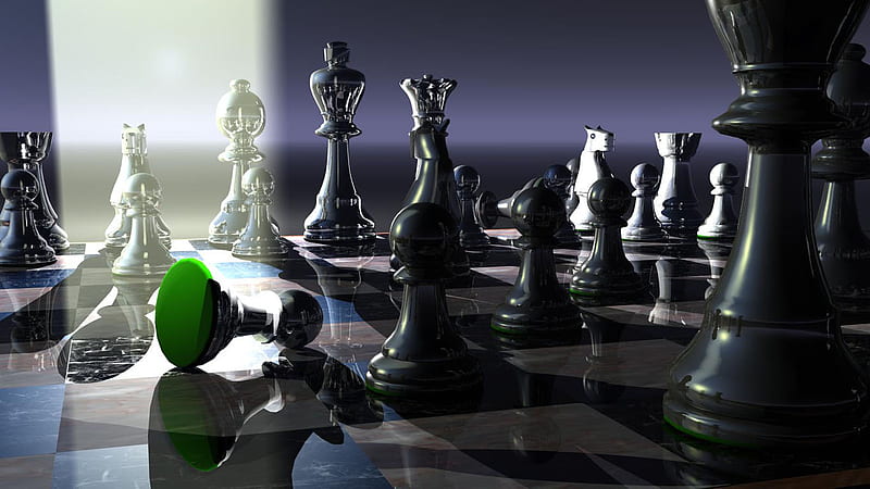 chess game, 3d, abstract, cg, chess, HD wallpaper