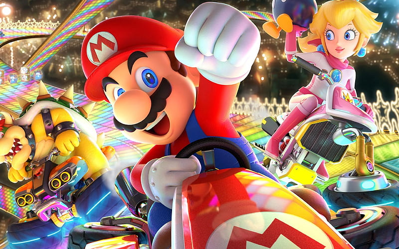 Mario Kart 8 Deluxe, poster, 2018 games, Nintendo, HD wallpaper