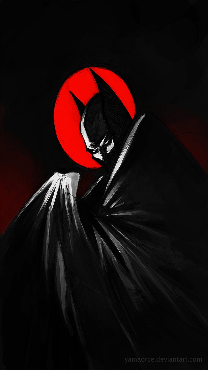 Batman TAS, batman, black, red, HD phone wallpaper | Peakpx