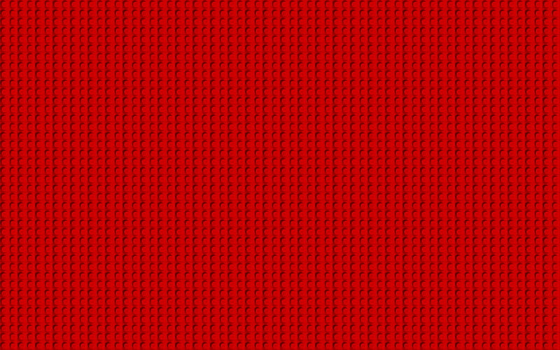 red lego texture macro, red dots background, lego, red backgrounds, lego textures, lego patterns, HD wallpaper