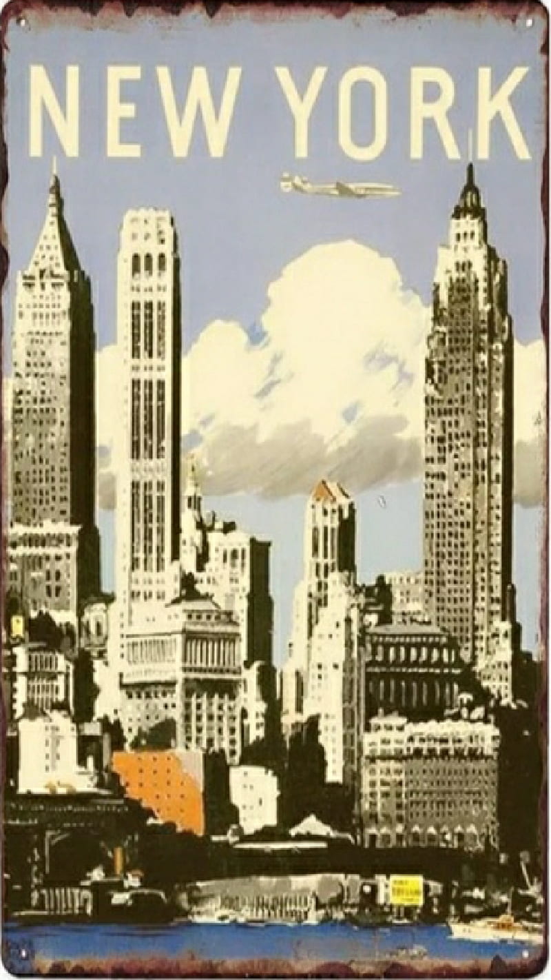 Vintage New York, brochure, destination, new york, tourist, travel, vacation, HD phone wallpaper