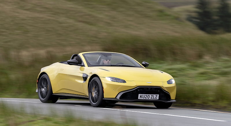 2021 Aston Martin Vantage Roadster (Color: Yellow Tang) - Front Three-Quarter , car, HD wallpaper 2021 Aston Martin Vantage Roadster (Color: Yellow Tang) - Front Three-Quarter , car, HD wallpaper