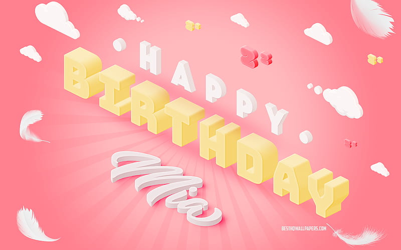 Happy Birtay Mia 3d Art, Birtay 3d Background, Mia, Pink Background, Happy Mia birtay, 3d Letters, Mia Birtay, Creative Birtay Background, HD wallpaper