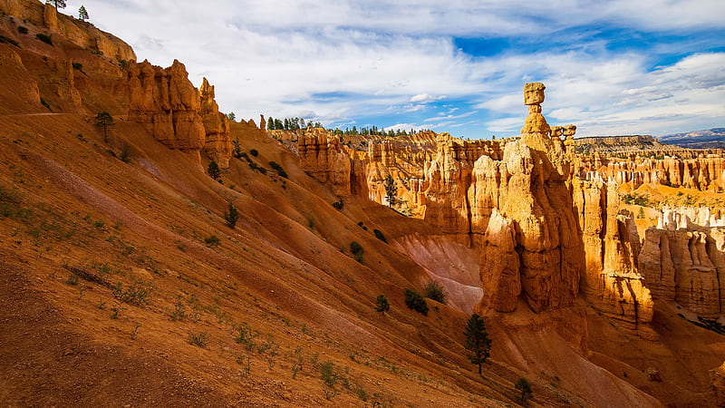 bryce canyon national park, usa, sunlight, dual monitor, clouds, sky, Landscape, HD wallpaper