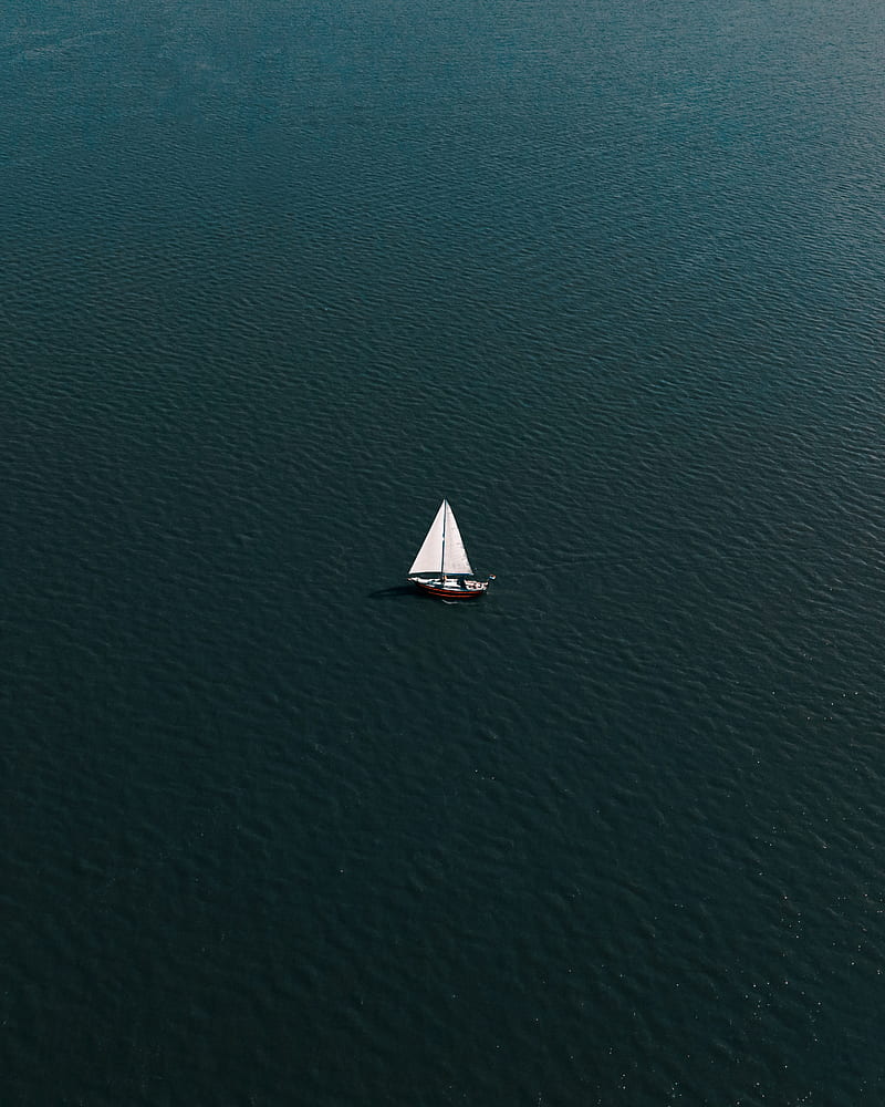 sailboat, water, waves, wavy, HD phone wallpaper