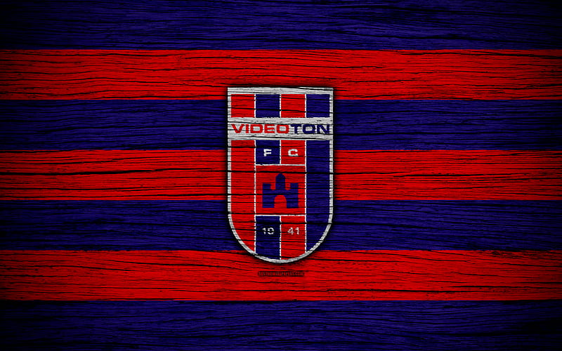 Videoton FC Hungarian Liga, soccer, NB I, football club, Hungary, Videoton, football, wooden texture, FC Videoton, HD wallpaper
