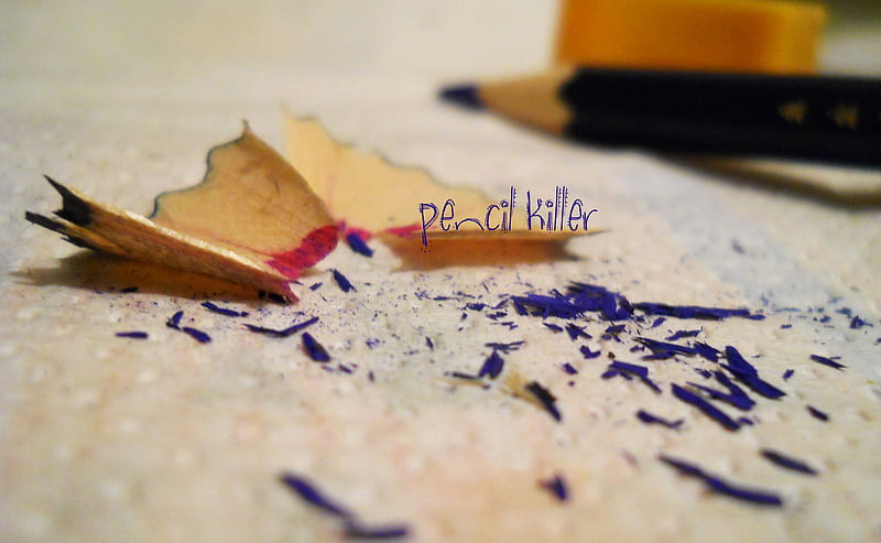 Pencil Killer, color, shavings, pencil, pencil sharpener, HD wallpaper