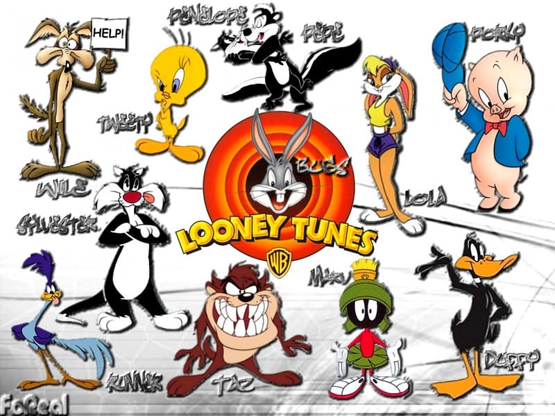 Collage, Tv Show, Bugs Bunny, Looney Tunes, Tweety, Wile E Coyote, Daffy Duck, Tasmanian Devil (Looney Tunes), Pepé Le Pew, Lola Bunny, Porky Pig, HD wallpaper