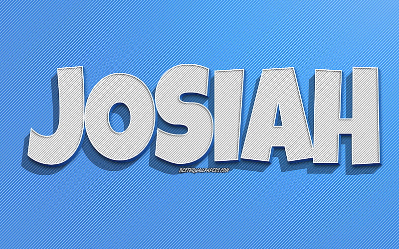 Josiah, blue lines background, with names, Josiah name, male names, Josiah greeting card, line art, with Josiah name, HD wallpaper