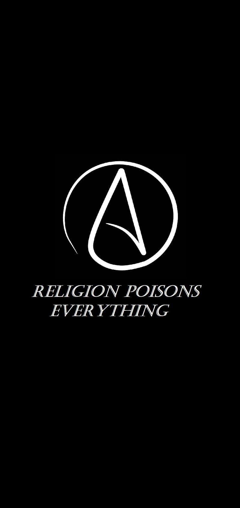Hitchens, amoled, atheist, black, s10plus, simple, text, HD phone wallpaper