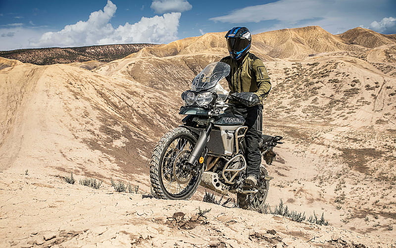 Triumph Tiger 800 XCA, 2018 cross-country motorcycle, desert, new motorcycles, Triumph, HD wallpaper
