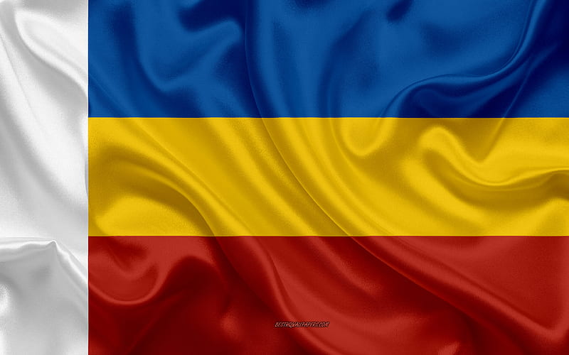Flag of Rostov Oblast silk flag, Federal subjects of Russia, Rostov Oblast flag, Russia, silk texture, Rostov Oblast Republic, Russian Federation, HD wallpaper