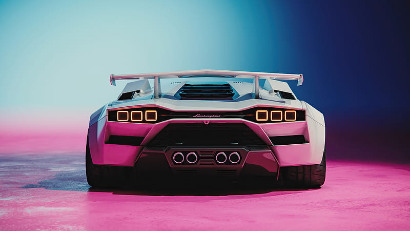 2022 Lamborghini Countach Concept Rear Look, lamborghini-countach, lamborghini, cars, behance, HD wallpaper