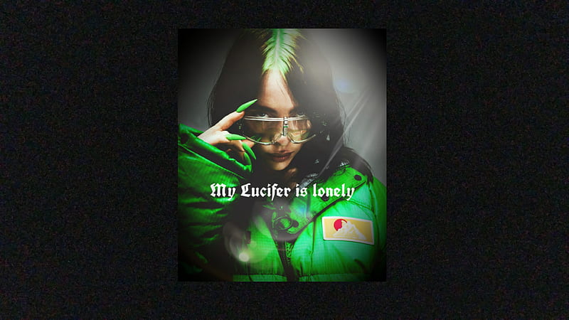 Billie Eilish , atgggth, bonito, billie eilish, girl, green, my lucifer is lonely, HD wallpaper