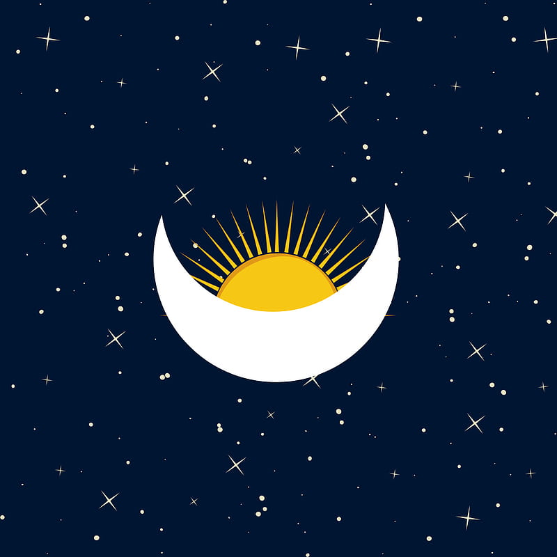 Sol y luna, dibujos animados, desen, espacio, estrellas, universo, Fondo de  pantalla de teléfono HD | Peakpx