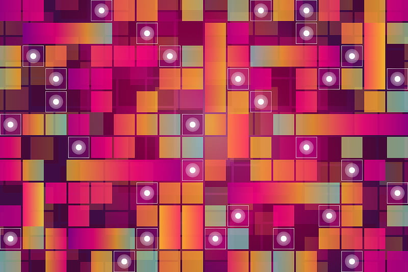 squares, circles, colorful, patterns, texture, HD wallpaper
