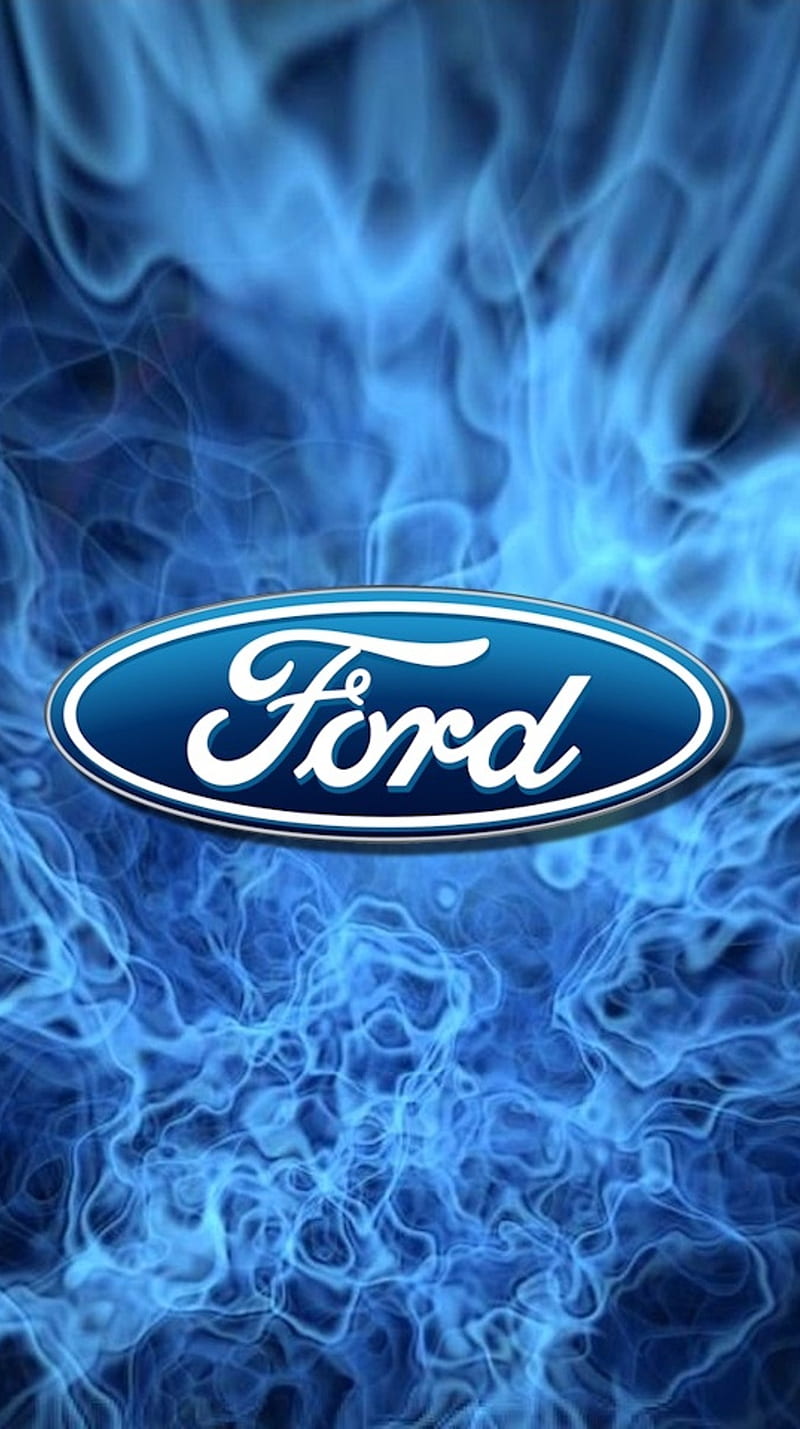 Electric Ford, abstract, blue, car, ford, logo, HD phone wallpaper