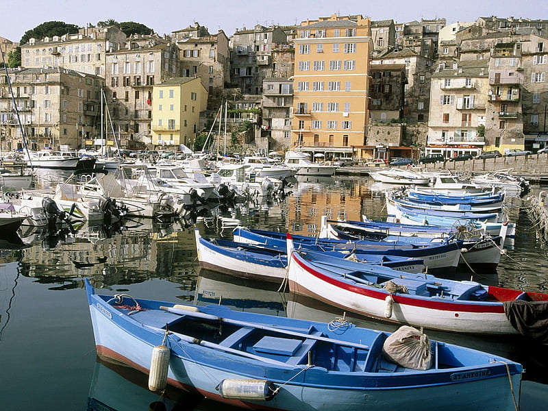 Bastia Corsica - France, water, boat, france, travel, buildings, corsica, international, bastia, HD wallpaper