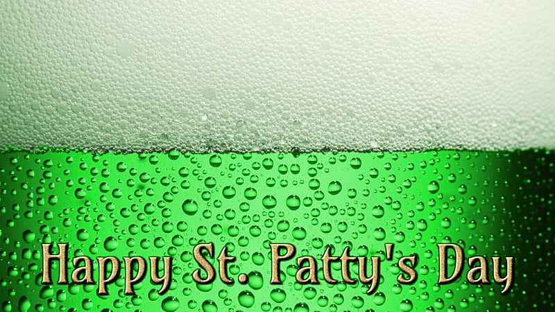 Saint Patrick's Day Beer, Saint Patricks Day, head, foam, frothy foam, Happy Saint Patricks Day, beer bubbles, bear head, green, bubbles, drink, beer, Patricks Day, HD wallpaper