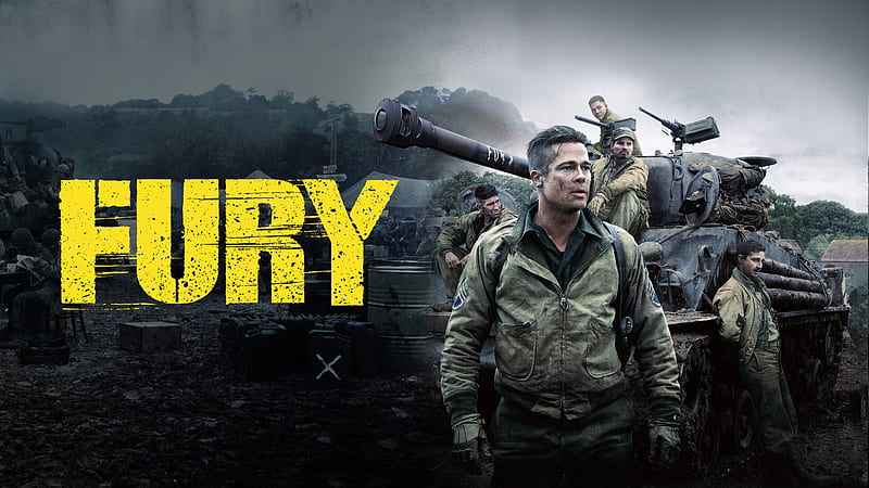 Movie, Fury, Brad Pitt, HD wallpaper