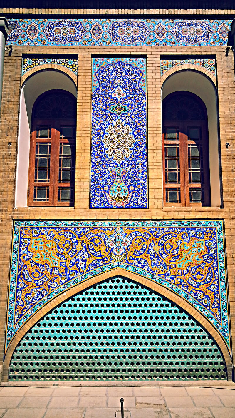 Iranian art, architecture, color, palace, persian, tehran, HD phone wallpaper