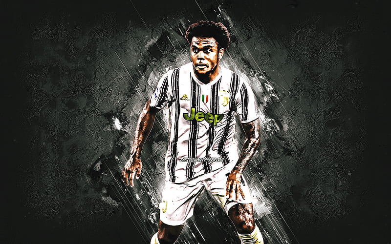 Weston McKennie, Juventus FC, American football player, portrait, gray stone background, Serie A, football, HD wallpaper