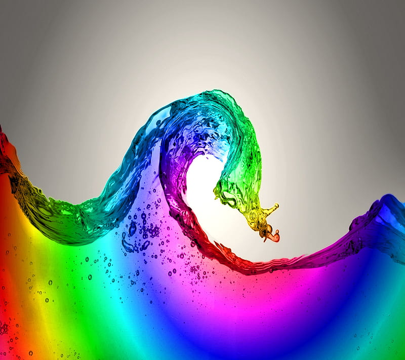 Colorful Water, abstract, HD wallpaper